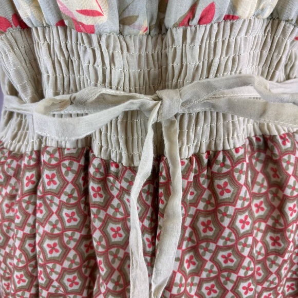 Mlle Gabrielle Boho Floral Midi Dress XL Embroidered 100% Cotton Cottagecore - Picture 2 of 11